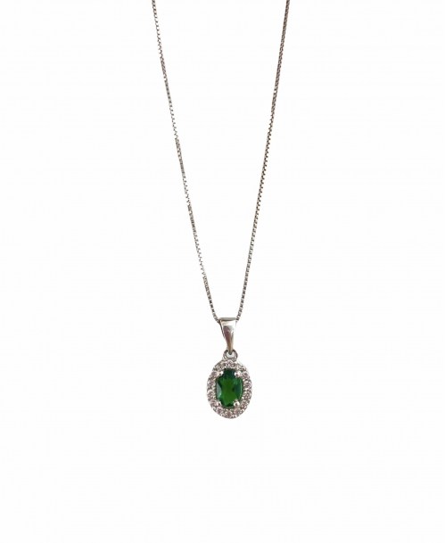 Collana Argento Pietra Verde La Griffe Gioielleria CLV01 